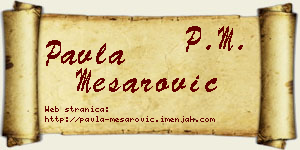 Pavla Mesarović vizit kartica